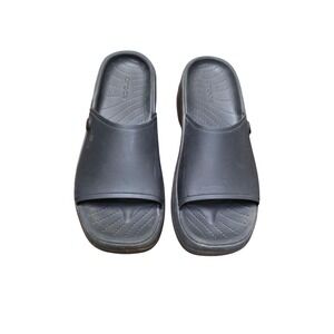 Crocs Skyline Women's Black Grunge Preppy Slide Sandals Wavy Platform Size 6